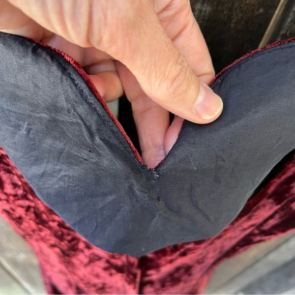 Jessica McClintock for Dillard’s Vintage Red Crushed Velvet Dress Sz 5/6 - Picture 15 of 17